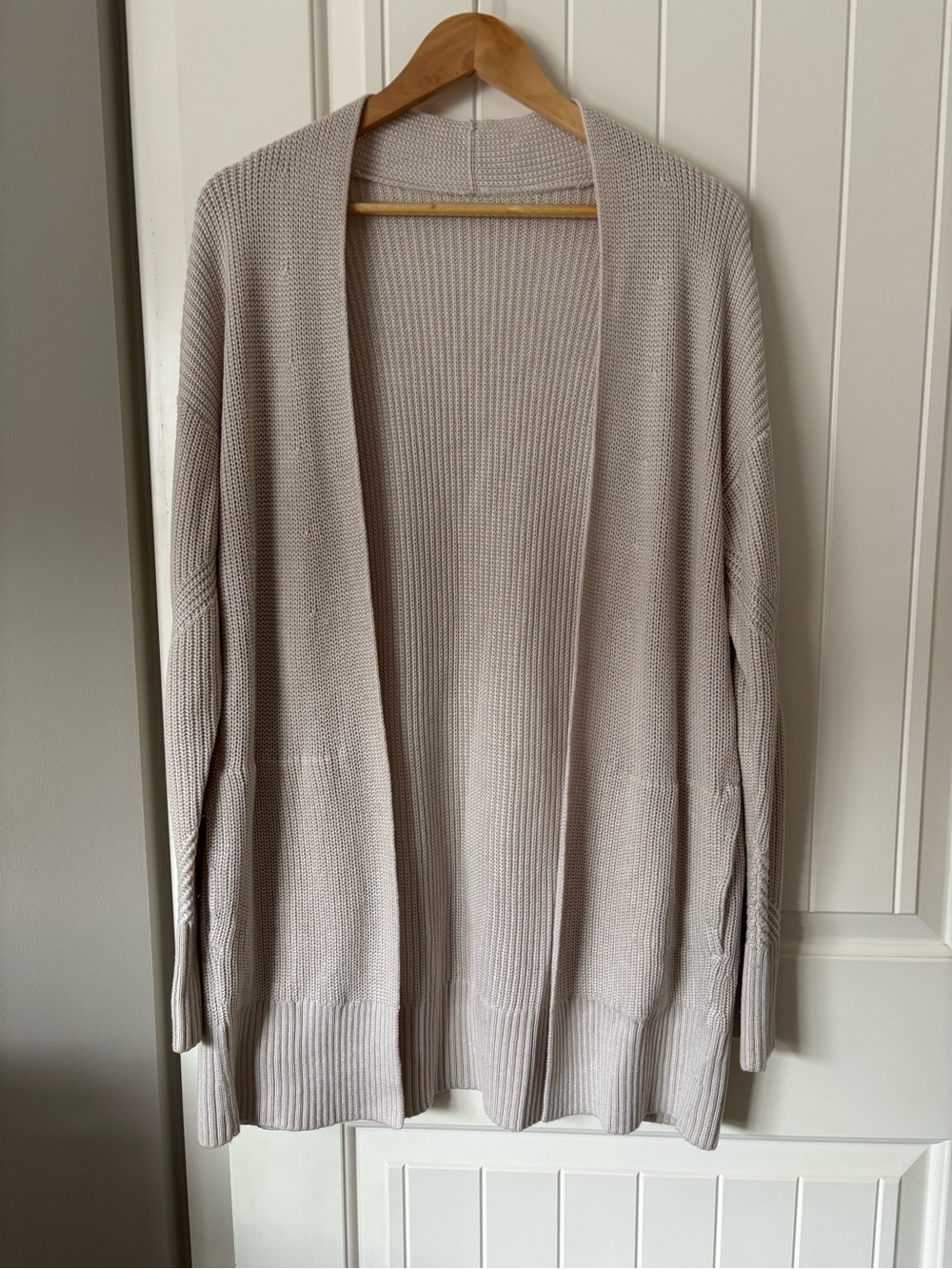 Lululemon Cashlu Sweater Wrap Light Beige M/L Long Cardigan